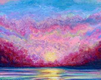 Large Purple Sunset A2 Premium Matte Paper Wooden Framed Fine Art Print