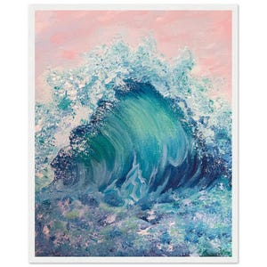 Large Emerald Wave A2 Premium Matte Paper Wooden Framed Poster