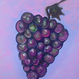 Retrato Fruta Uvas Floral Aqua Wave Lienzo Mar Océano Olas Pintura Impresión por SLX Artista de Arte Original Shirley Loach