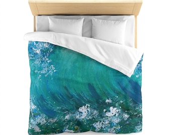 Capa de edredom de praia Emerald Wave Capa de edredom de microfibra
