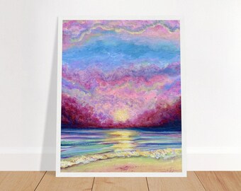 Large Purple Sunset A2 Premium Matte Paper Wooden Framed Fine Art Print