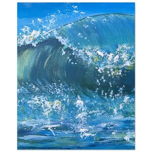 Quadro senza cornice Shiny Wave Waves Sea Coastal (senza cornice) di SLXOriginalArt Poster in carta semi-lucida premium 40 x 50 cm / 16x20″
