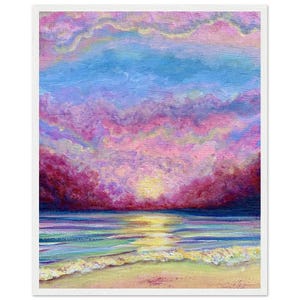 Large Purple Sunset A2 Premium Matte Paper Wooden Framed Poster