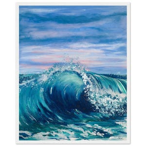 Large Crashing Wave A2 Premium Matte Paper Wooden Framed Poster