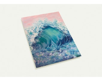 Gift For Mothers Day / Birthday. Aqua Wave Pink Sky Pack of 10 Postcards (2-sided, premium envelopes)