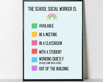School Social Worker Door Sign Digital Print