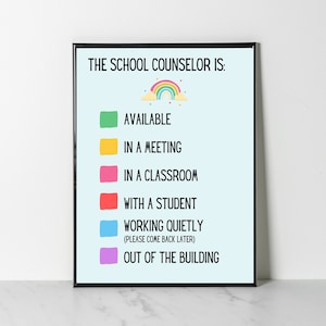 School Counselor Door Sign Digital Print