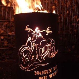 Feuertonne / Feuerkorb mit Motiv Born to be wild Bild 3