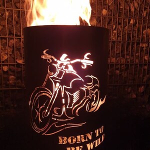 Feuertonne / Feuerkorb mit Motiv Born to be wild Bild 4