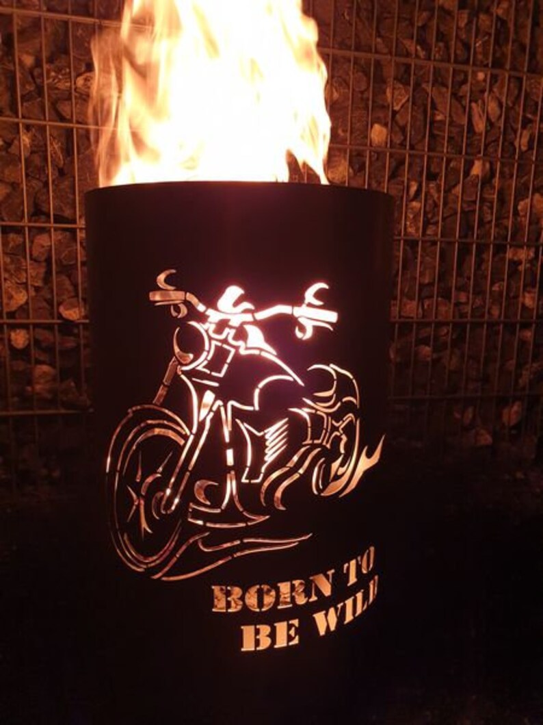 Feuertonne / Feuerkorb mit Motiv Born to be wild Bild 4