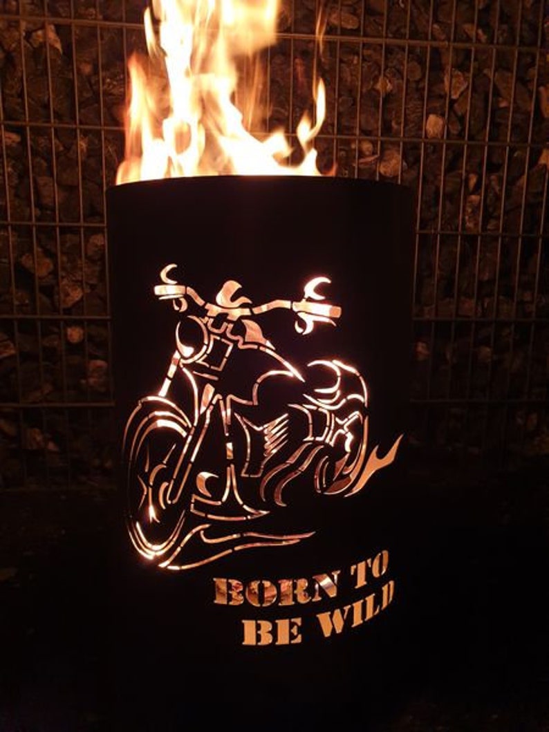 Feuertonne / Feuerkorb mit Motiv Born to be wild Bild 1