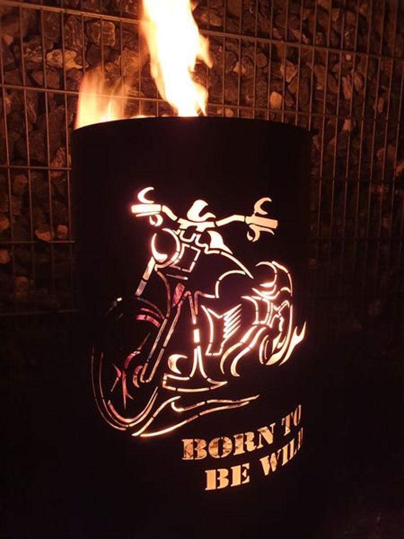 Feuertonne / Feuerkorb mit Motiv Born to be wild Bild 6