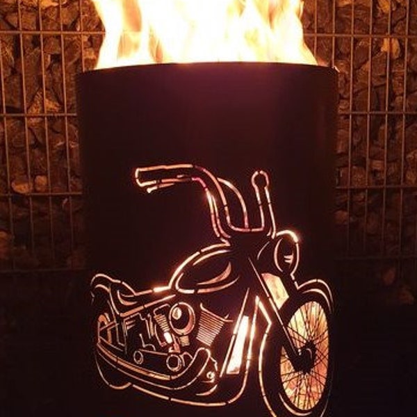Feuertonne / Feuerkorb mit Motiv " Born to ride "