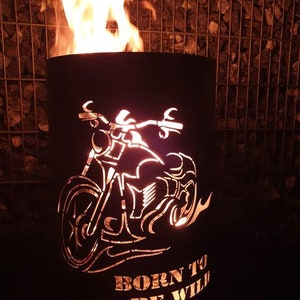 Feuertonne / Feuerkorb mit Motiv Born to be wild Bild 5