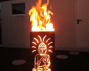 Feuertonne / Feuerkorb mit Buddha Motiv