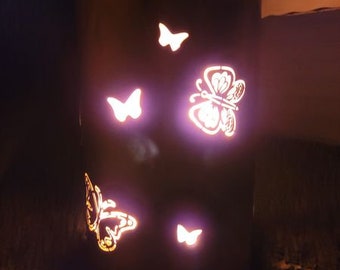 Great fire barrel / fire basket with motif "Butterflies / Butterflys"