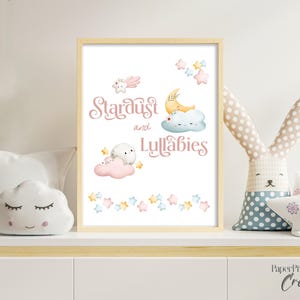 Stardust and Lullabies Nursery Wall Art – Set of 3 - Celestial Quote Printable | Boho Baby Room Decor | Digital Download Moon & Stars Art