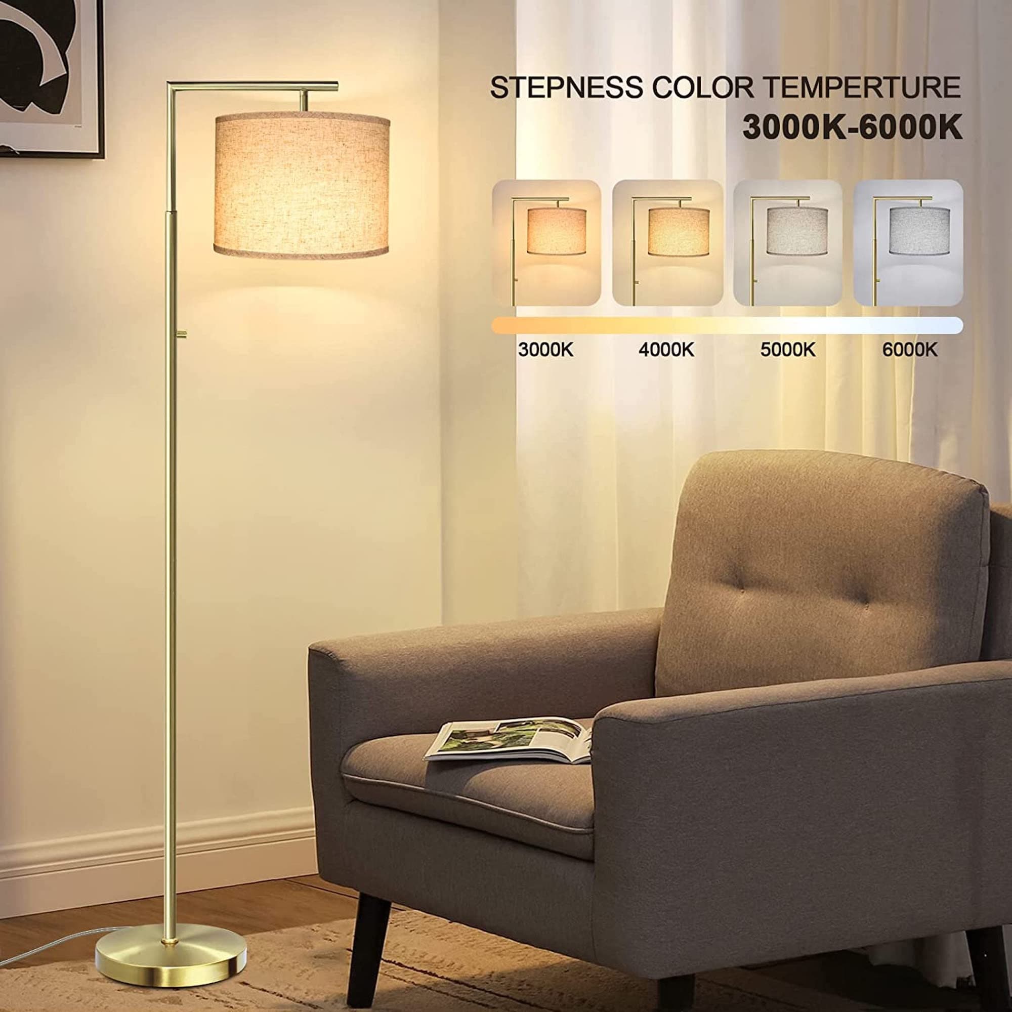 Minimalist LED Corner Floor Lamp - Warm & RGB Emitting Color