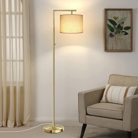 Modern Led Standing Corner Lamp Black Decor Contemporary Metal Floor Lamp  for Living Room Bedrooms with Remote & Touch Control