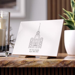 Personalized Brigham City Utah Temple LDS Wedding Keepsake | Custom Ceramic Tile with Names & Date | Latter-Day Saint Temple Décor Gifts
