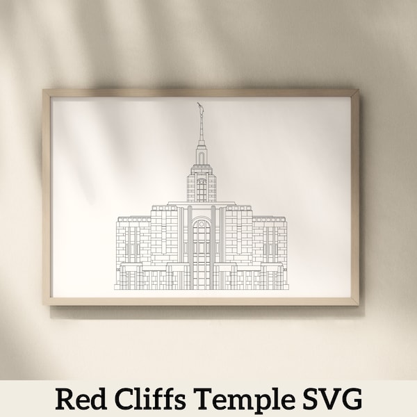 Red Cliffs Utah LDS Temple | Digital Download | SVG File | PNG File | Vector File