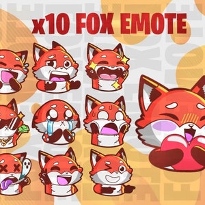 cute fox emotes pack for twitch or discord
