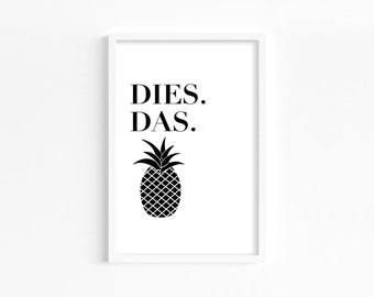 Poster - This the Pineapple | printing | DIN A4 | Digital Download | wall decoration | room decoration | Funny saying
