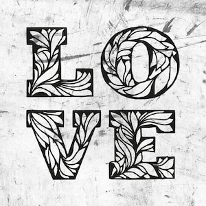 Plotter file LOVE - SVG / DXF | Plot | Valentine&#39;s Day | Romantic | Couple | Love | Digital Instant Download