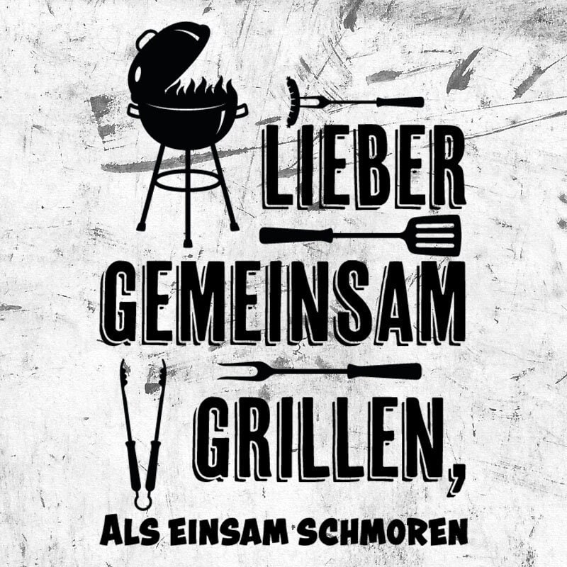 Plotterdatei "Lieber gemeinsam grillen" SVG / DXF Plott Spruch
