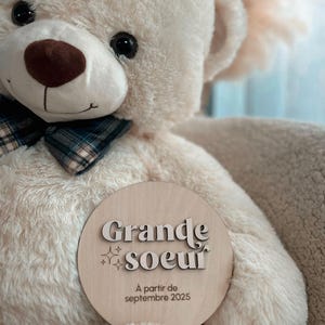 Pancarte en bois future "Grande soeur" - Annonce grossesse originale