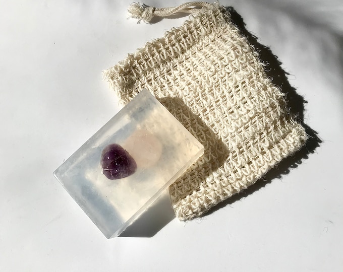 Amethyst and Rose Quartz  Soap | DE-STRESS your life | Crystal Intent Soap | Handmade | Precious Stone Soap |