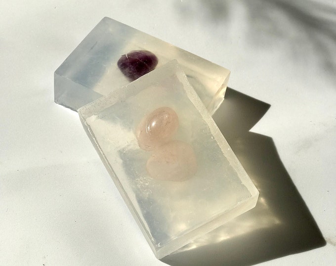 Rose Quartz  Soap | LOVE and SELF LOVE | Crystal intent soap | Handmade | Precious Stone Soap