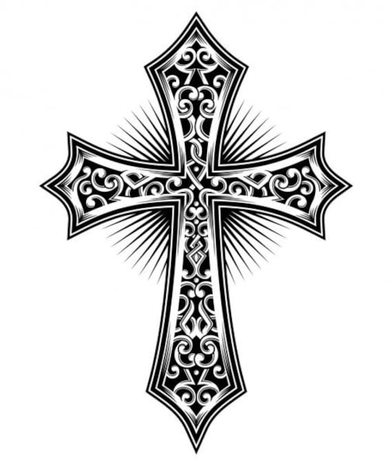 Black and White Cross | Etsy