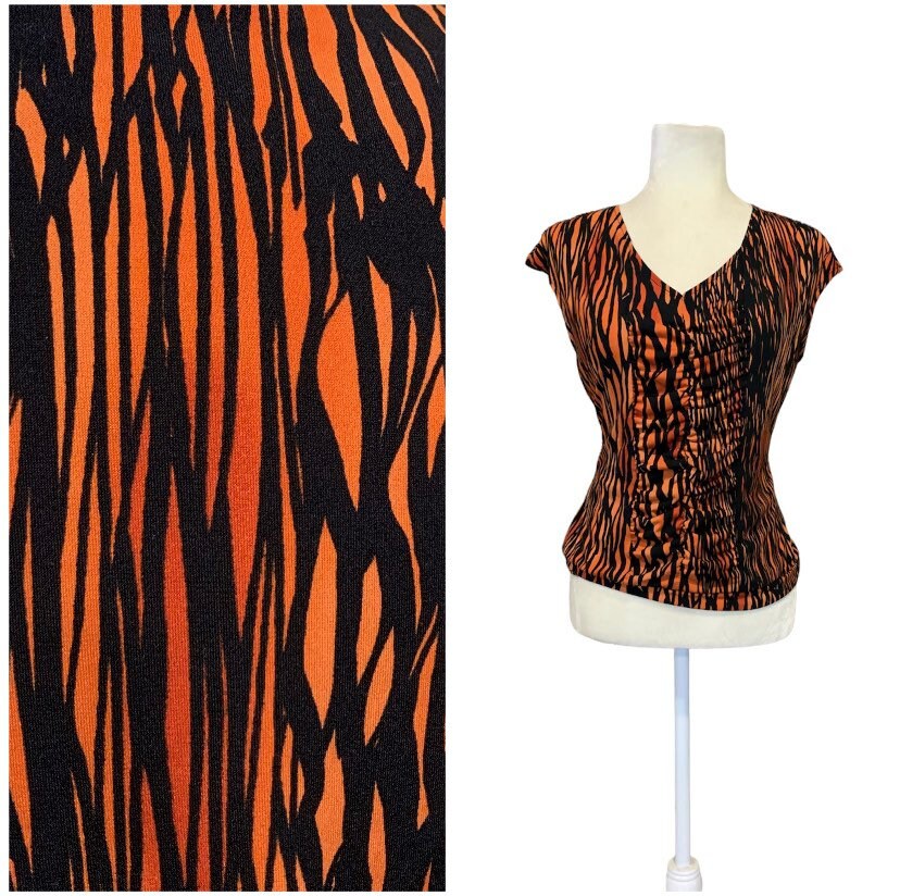 Woman’s Tiger Print Top Etsy