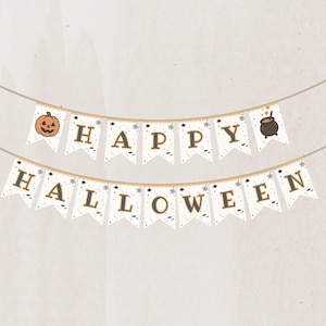 Happy Halloween Banner Canva Template | Editable Halloween Party Garland Printable | Digital Halloween Decoration | Instant Download