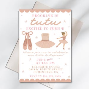 Ballerina Birthday Invitation Girl – Tutu Cute 5x7 Party Invite – Editable Pink Ballet Theme – Instant Download – Dance Party Template