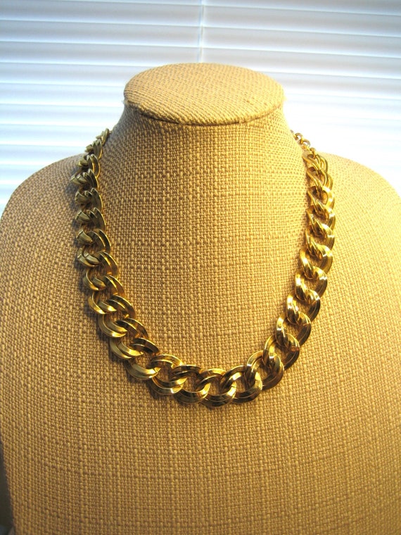 Vintage Monet Heavy Gold Tone Chain Necklace