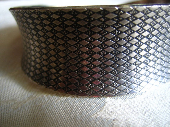 Vintge Sterling Silver Concave Cuff Bracelet - image 3