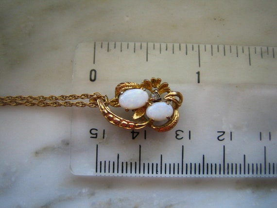 Vintage 14 Kt Gold Filled & Opal Pendant Necklace - image 6