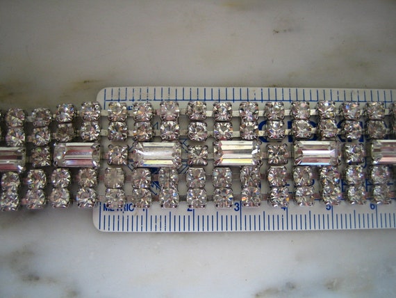 Vintage Silver Tone & Rhinestone Bracelet - image 6