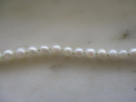 Vintage 21" Cultured Pearls Necklace and Pierced … - image 3