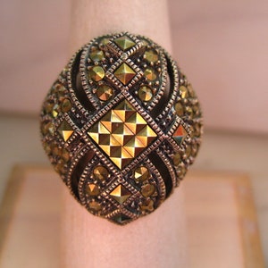 Vintage Judith Jack Sterling Silver & Marcasite Rings - Size 7