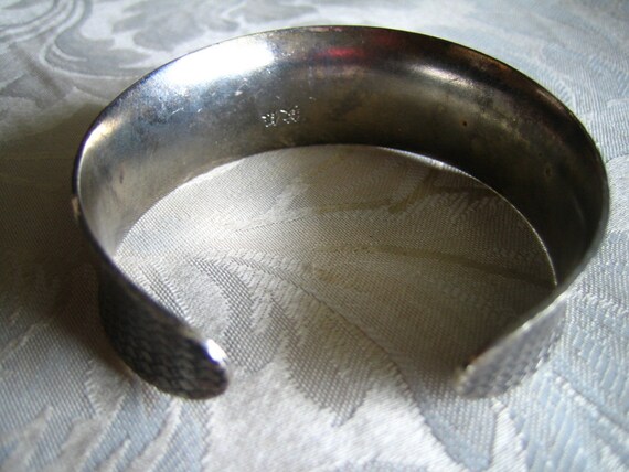 Vintge Sterling Silver Concave Cuff Bracelet - image 2