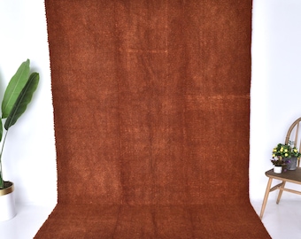 Moroccan Rug Terracotta, Berber Rug, Custom Moroccan Rug, Beni Ourain Rug, Handmade Wool Rug, Wool Rug, Solid Terracotta Rug, Custom Made