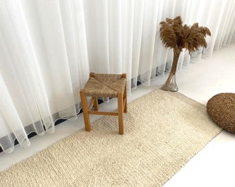 Authentique tapis de couloir marocain - tapis berbère en laine tissée à la main pour couloir, tapis de style bohème, coureur de kilim d'inspiration vintage