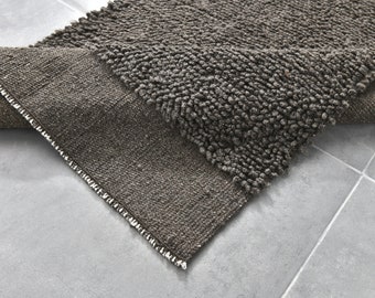 Dark Gray Jute Runner Rug, Chunky Gray Runner Rug, Handmade Wool Jute Rug, 2x8 2x9 2x10 Runner Rugs, Mid Century Modern, Hallway Custom Rugs
