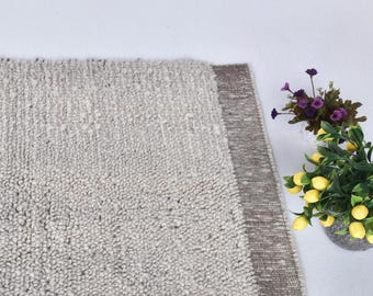 9x12 Area Rug, 9x12 Kilim Rug ,9x10 Soft Wool Jute Kilim Rug, Wool Handmade Jute Kilim, 9x12 Rug, Brown Kilim Rug, Custom Size Kilim