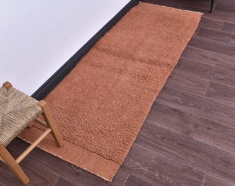 2x6 Terracotta Runner Rug, Minimalist Home Decor, 2x6 Terracotta Scandinavian Style Runner Rug, Handwoven Rug, Naturel Rug, Bohemian Rug 2x8
