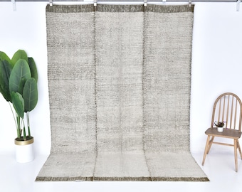 8x10 Green Turkish Vintage Rug, 8x10 Oversize Rug, Large 8x10 9x12 10x14 Area Rugs, Handmade Wool Washable Rug, 8x10 Rug, Living Room Rug,