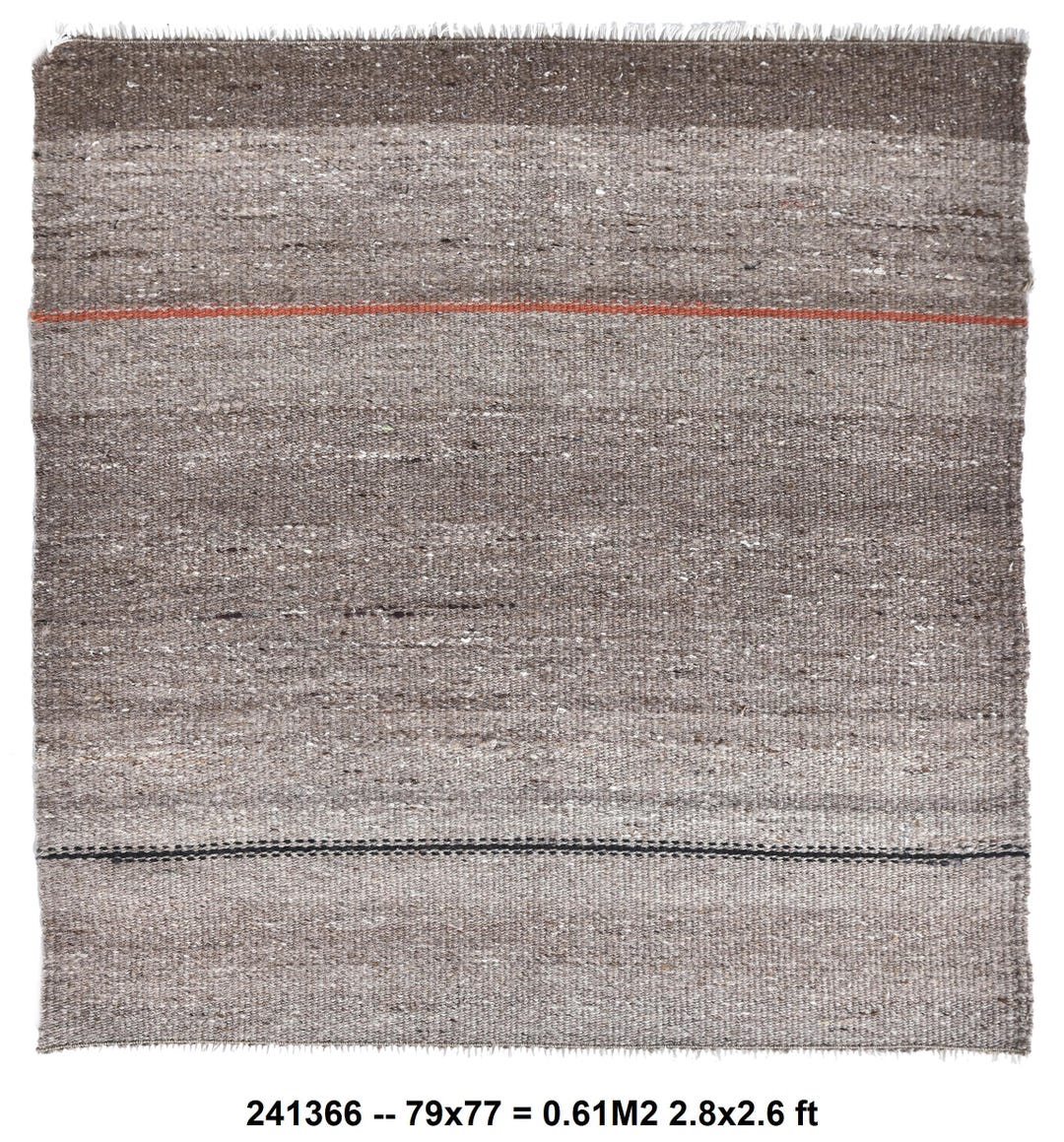 3x3 Soft Brown & Pastel Cream Door Mat Kilim Rug, 3x3 Cream Colour ...